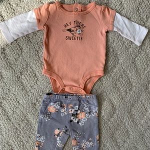 Carter’s Hey There Sweetie matching 3 month set!